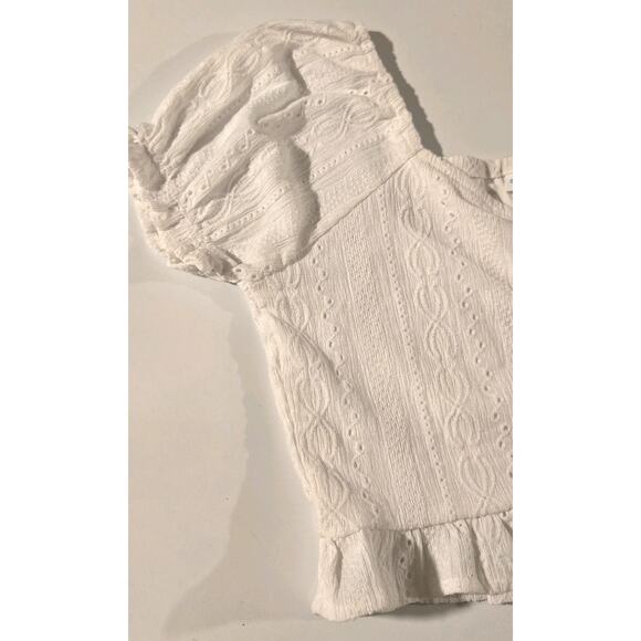 Sugar & Jade White Cropped Blouse Girl's Size XXL 14-16 - Picture 4 of 6